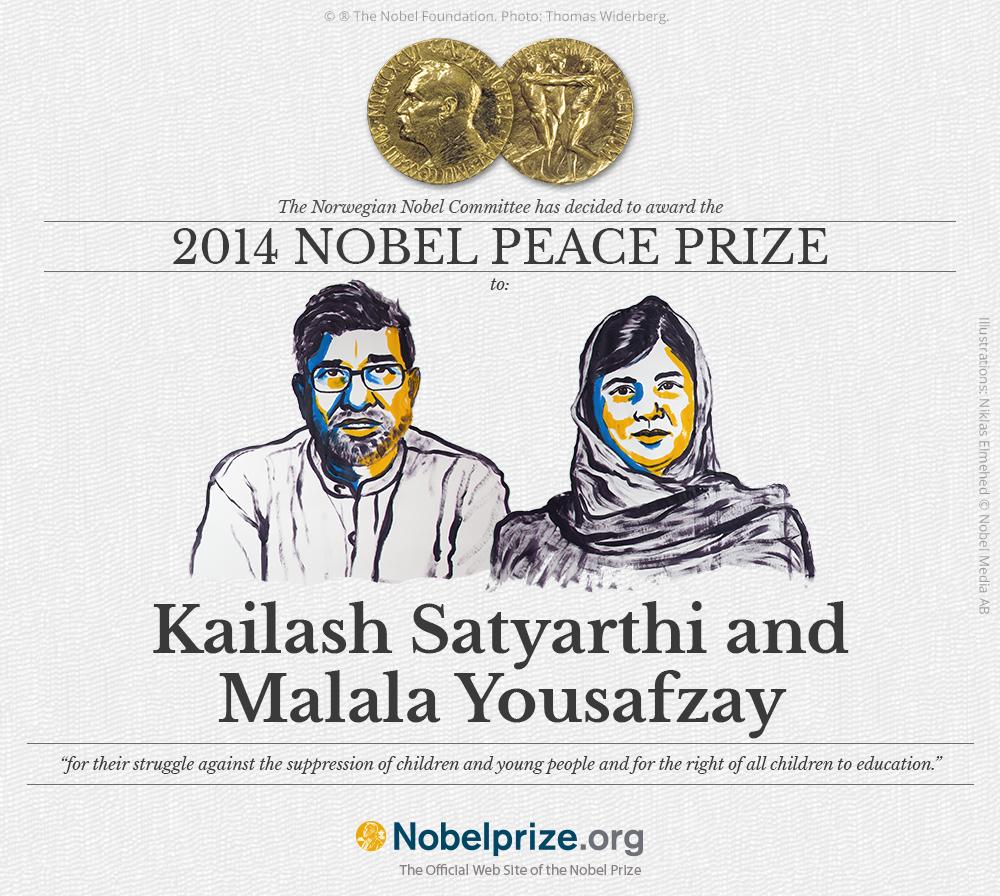 Malala Yousafzai e Kailash Satyarthi, un Nobel per i bambini del mondo