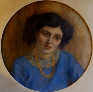 Mina PITTORE Tondo con ritratto di donna bruna