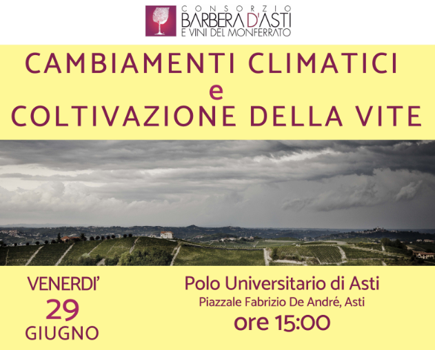 Cambiamenti climatici e coltivazione della vite: un convegno venerdì 29 ad Asti