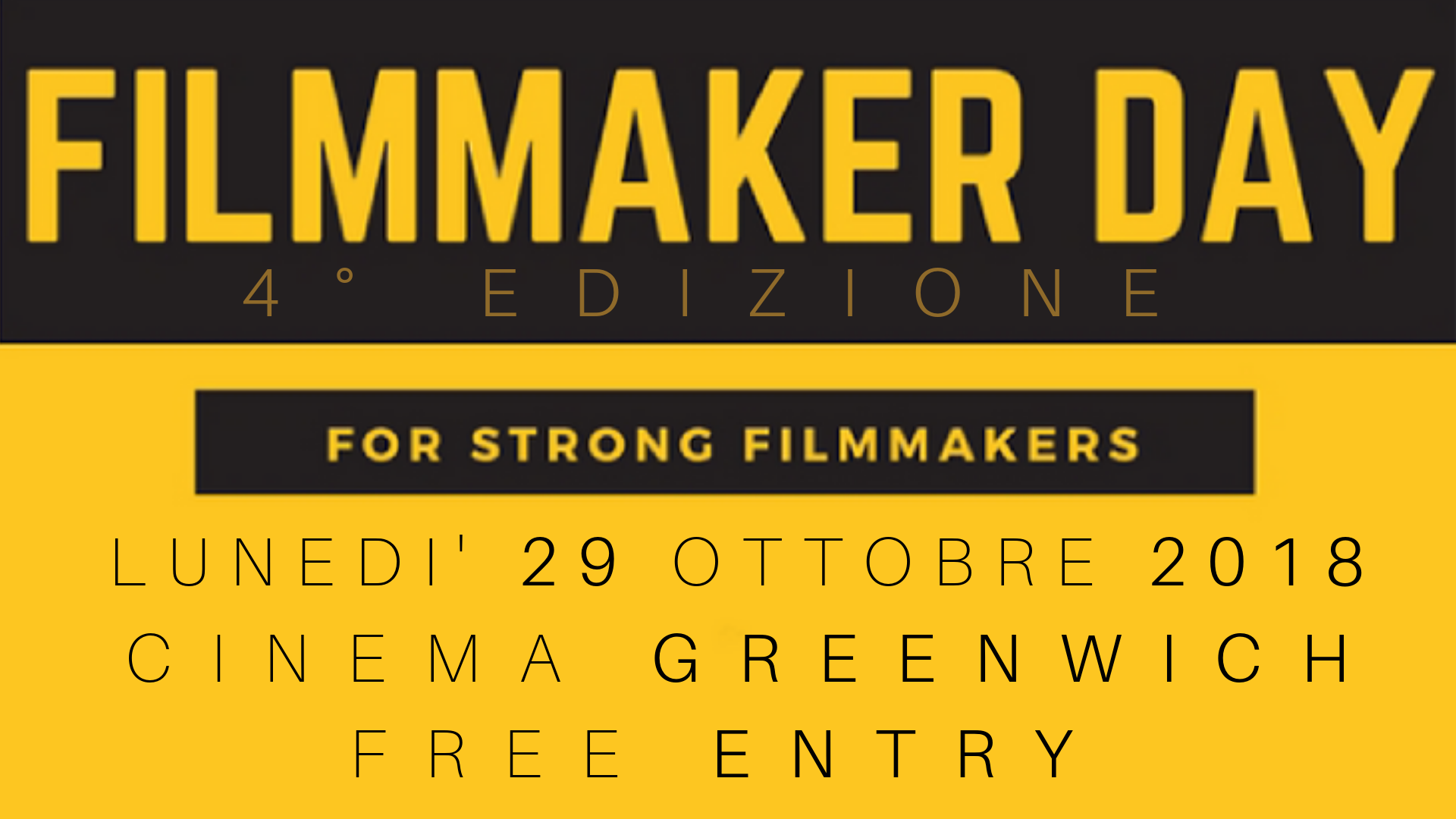 Il quarto Filmmaker Day, lunedì 29 ottobre al Cinema Greenwich