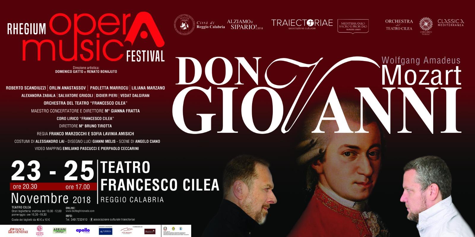 Don Giovanni di Wolfgang Amadeus Mozart in scena a Reggio Calabria il 23 e 25 novembre