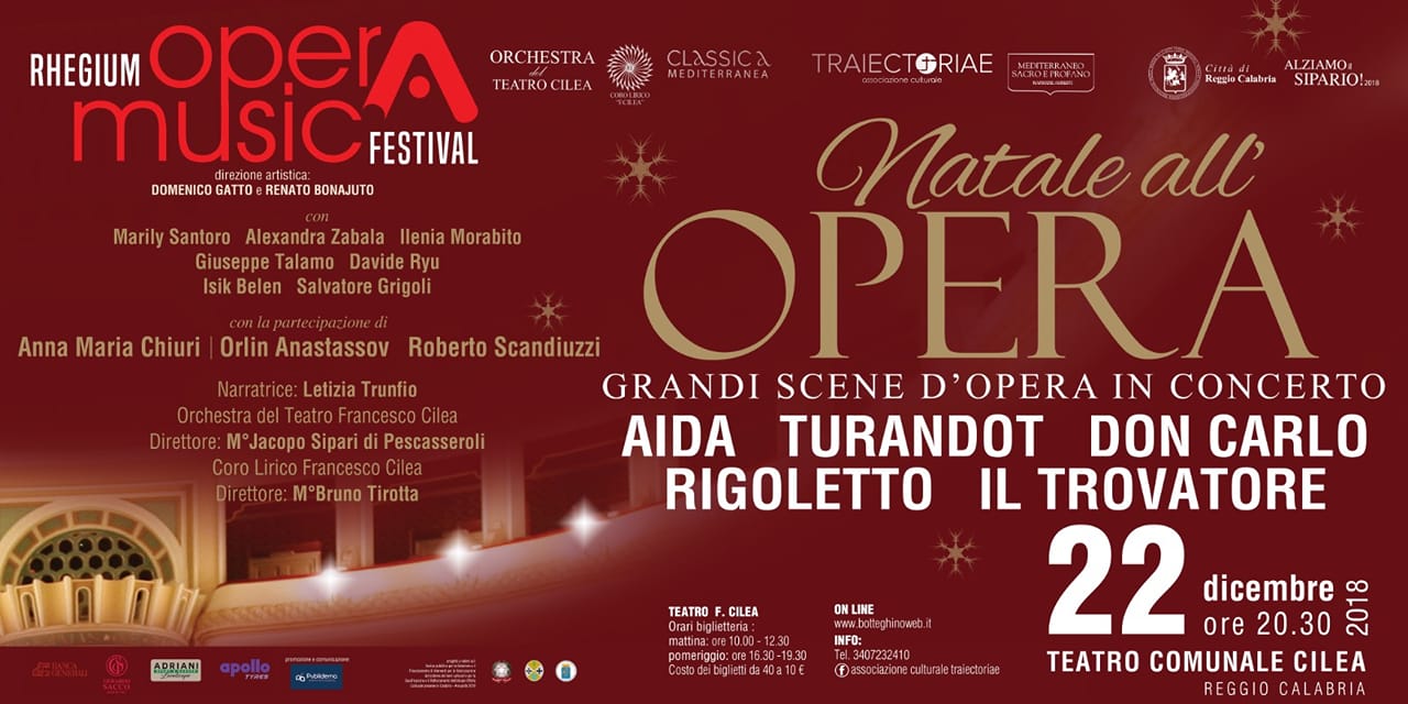 Sabato 22 dicembre “Natale all’Opera” al Teatro Cilea di Reggio Calabria