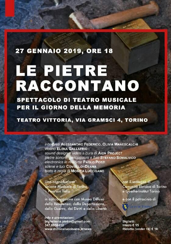 “Le pietre raccontano”, domani al Teatro Vittoria di Torino per il Giorno della Memoria