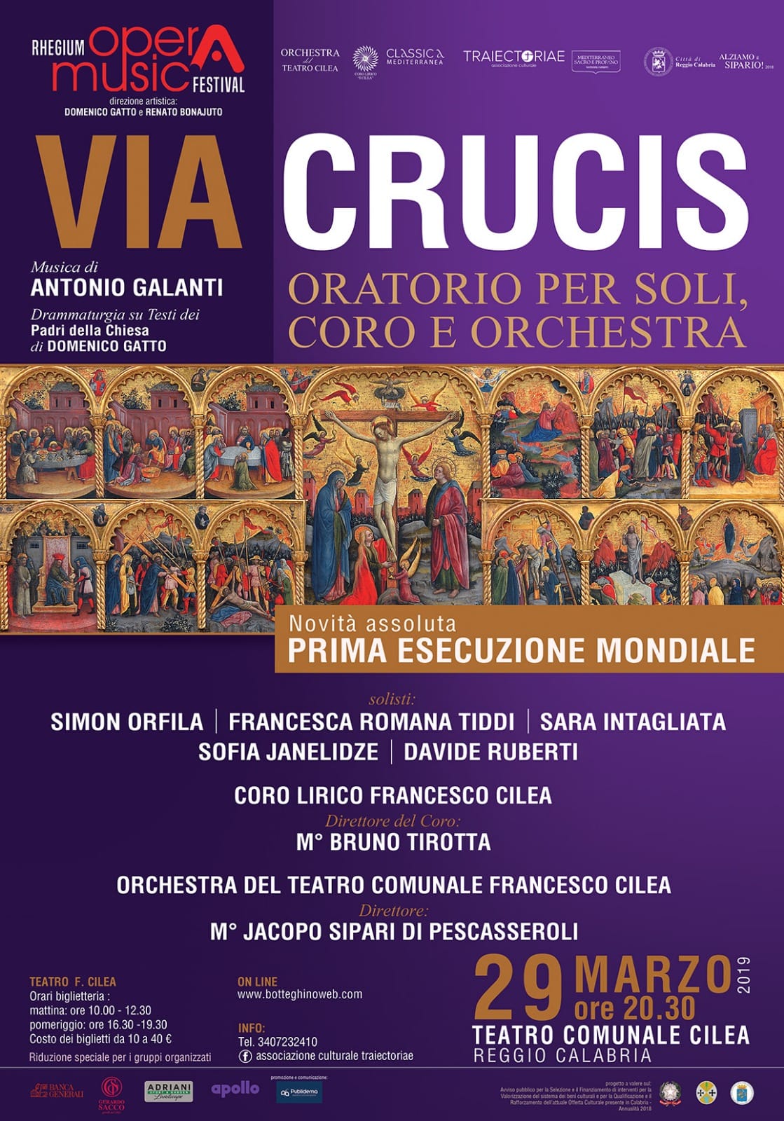 Al Cilea di Reggio Calabria il 29 marzo la “Via Crucis”: sul podio il Maestro Jacopo Sipari