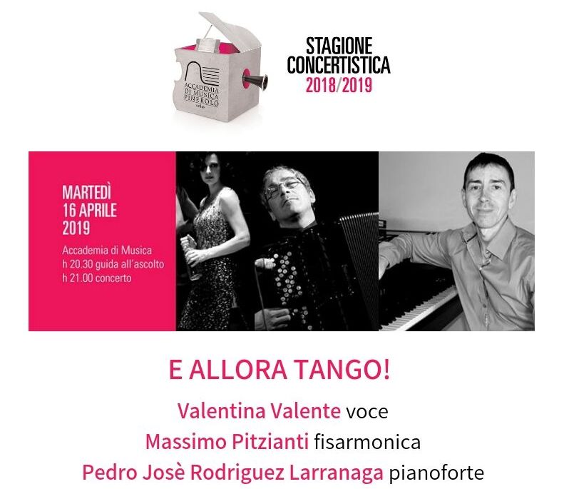 “E allora Tango!” il 16 aprile all’Accademia di Musica di Pinerolo